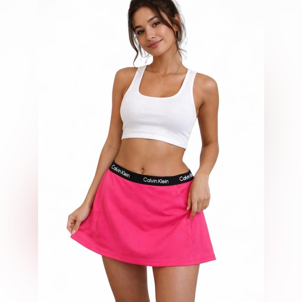 Calvin Klein Hot Pink Tennis Skirt Skort NWT Y2K Sporty Barbie